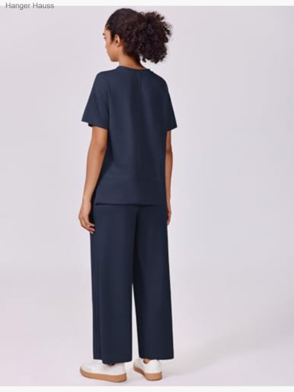 Short Sleeve Lounge Set with Wide Leg Pants - Picture 2 of 7